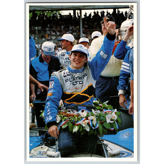 c1995 Indy 500 - Jacques Villeneuve - Motor Speedway NOS 4" x 5 3/4" Postcard