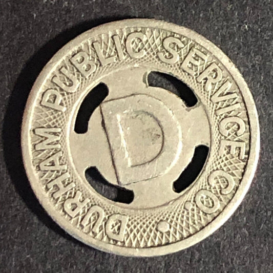 Durham Public Service Co. (NC) WM G/F One Fare Transit Token - 16mm