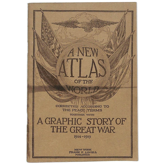 Lovell's "A New Atlas of the World" WWI c1919 SC Book 32pp Maps+++Text pp.