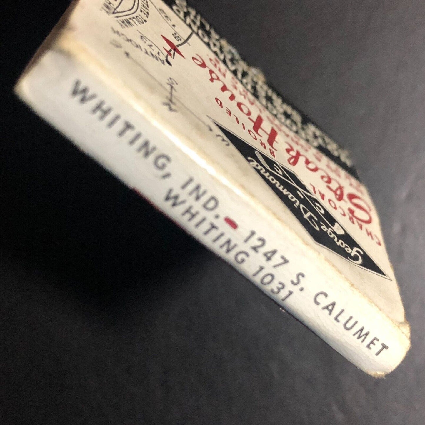 George Diamond Steak House Restaurant Chicago Mostly Empty Matchbook c1950's60's