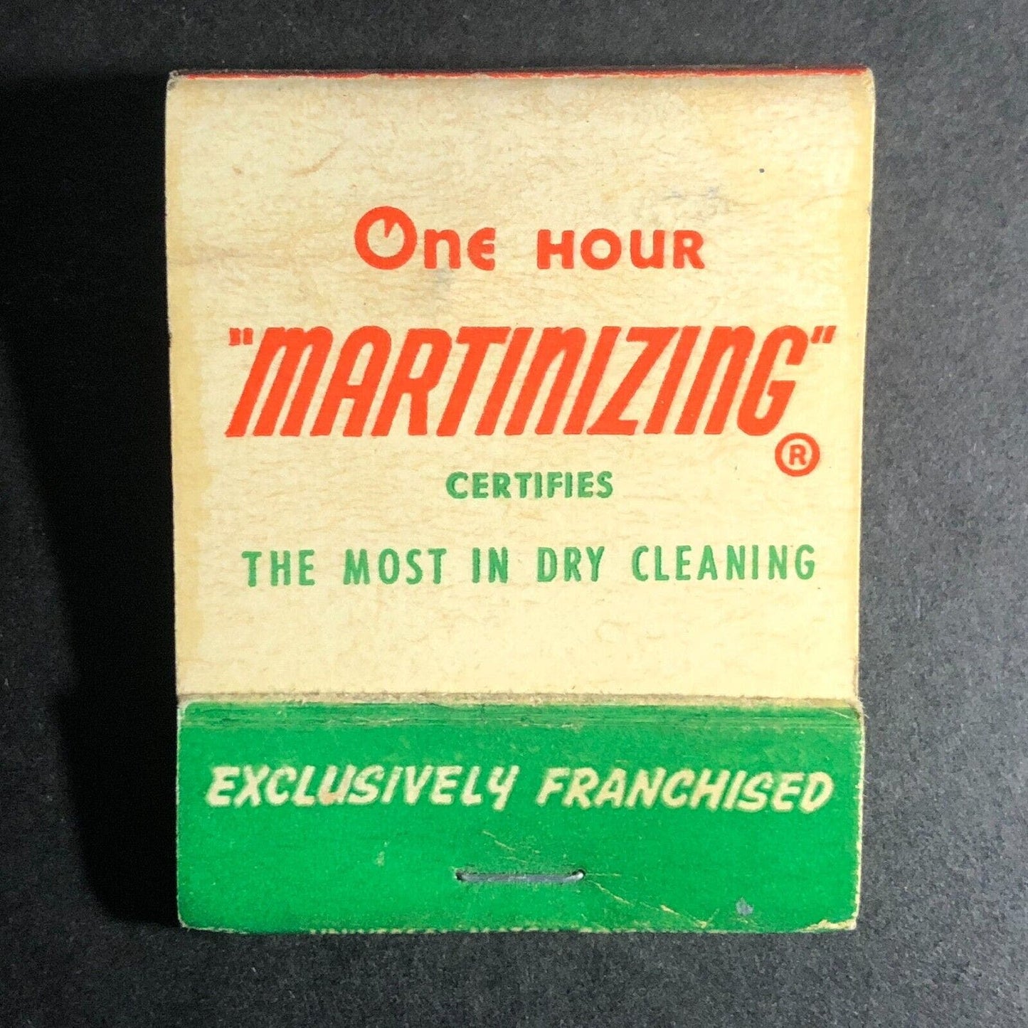 One Hour Martinizing Dry Cleaning Mostly Empty Matchbook c1975-85