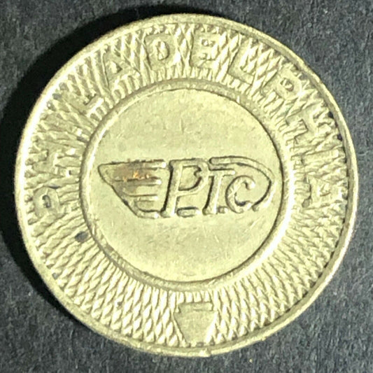 Brass G/F One Fare Transit Token Philadelphia Transportation Co. PTC 16mm (1870)