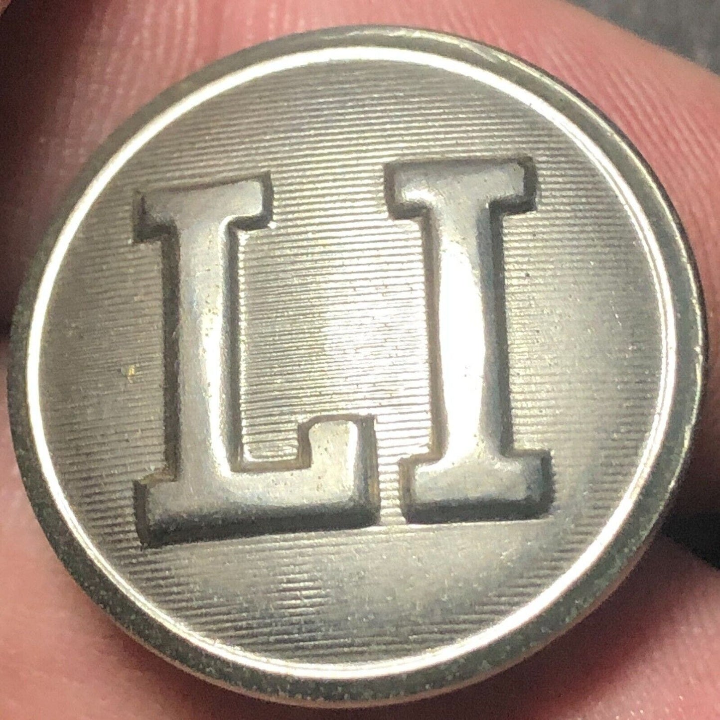 Long Island Railroad "LI" Brass Uniform Button 3/4" Waterbury Co's CONN.