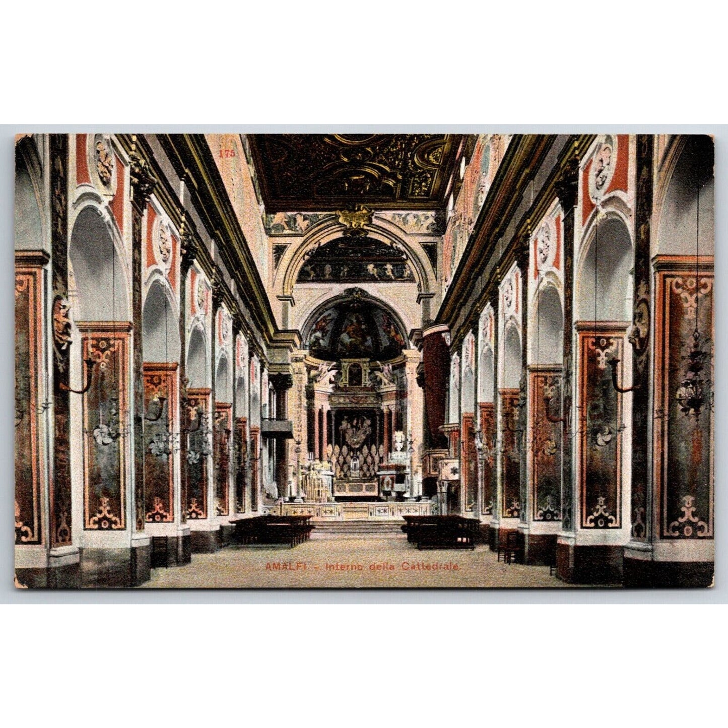 Italian Postcard Amalfi "Hall of the Cathedral" 1901-1907 NP VGC