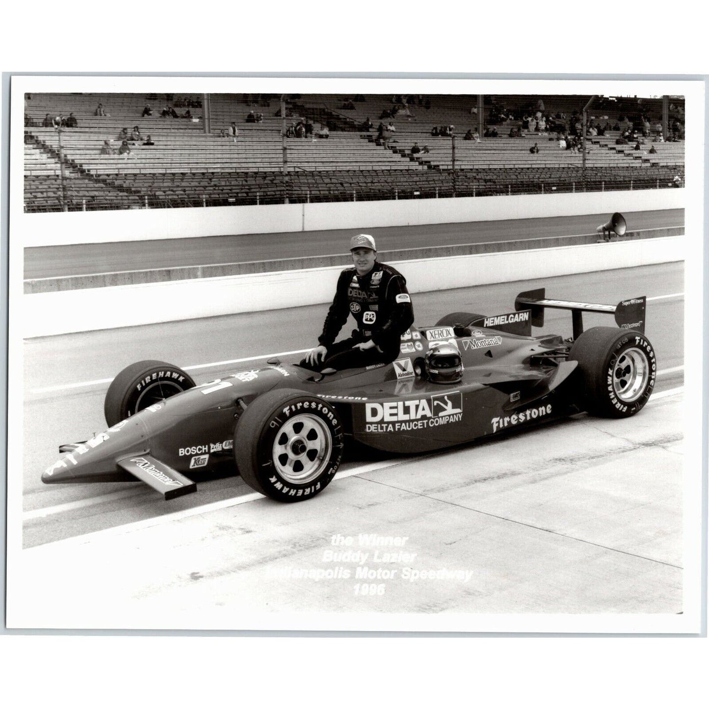 Buddy Lazier Indy 500 Winner 1996 8 x 10 Glossy B&W Photograph VGC
