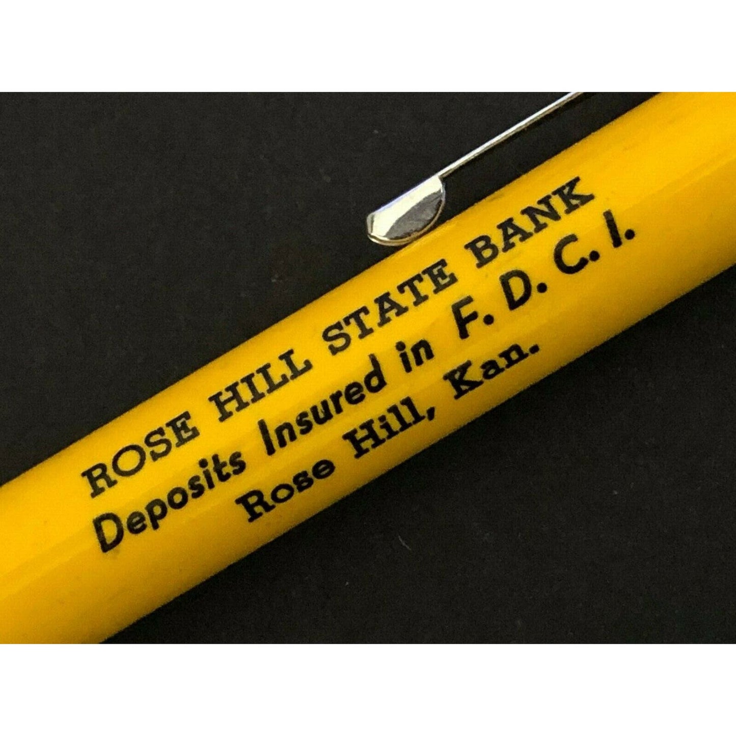 c1940's-50's "Rose Hill State Bank" Rose Hill, KS Mechanical Advertising Pencil