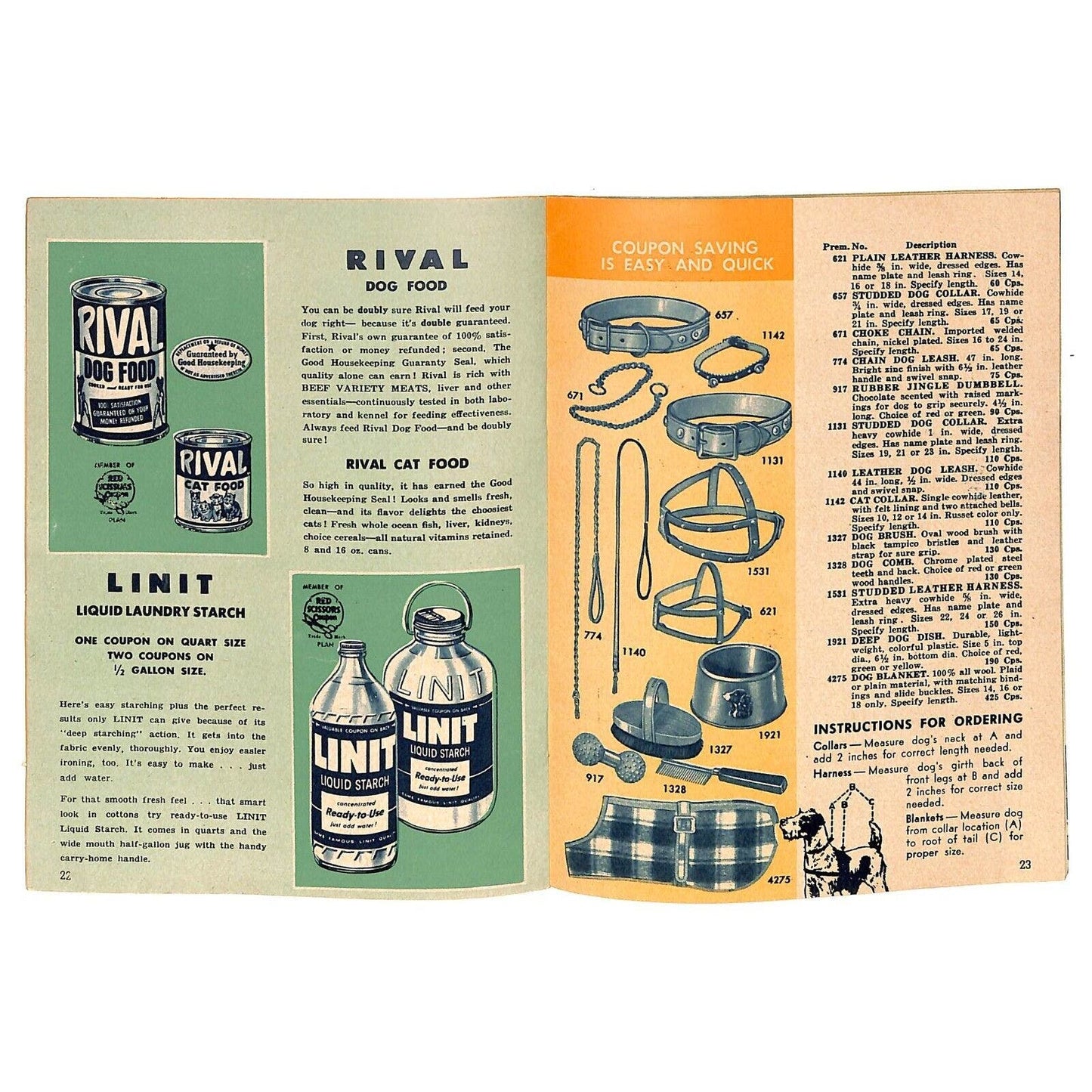 Red Scissors Coupon Plan "Valuable Premiums" Catalog / Booklet 37pp 1956 VGC