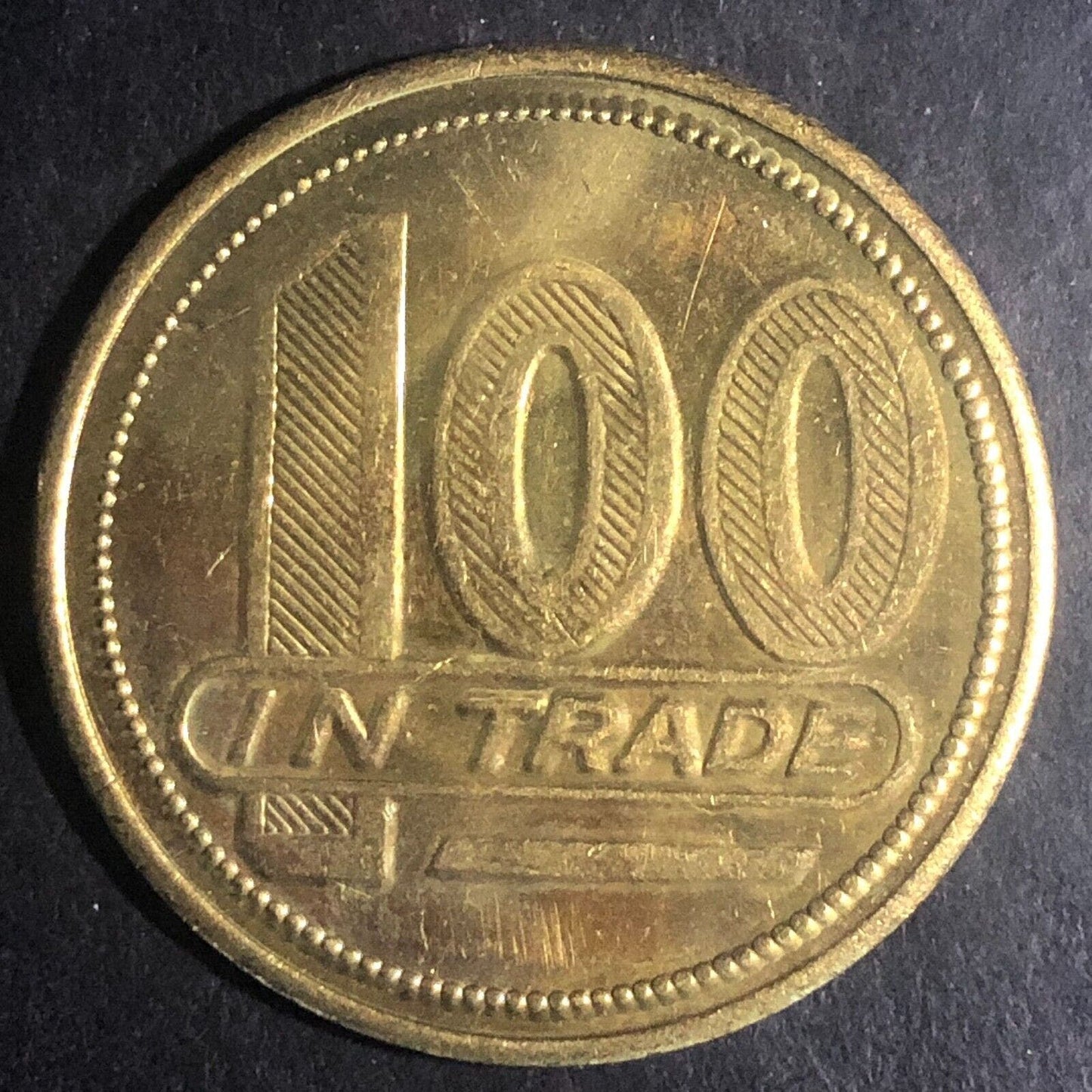 The Palm Bar Kalispell, MO $1.00 In Trade Token Brass c1940's-50's 35mm