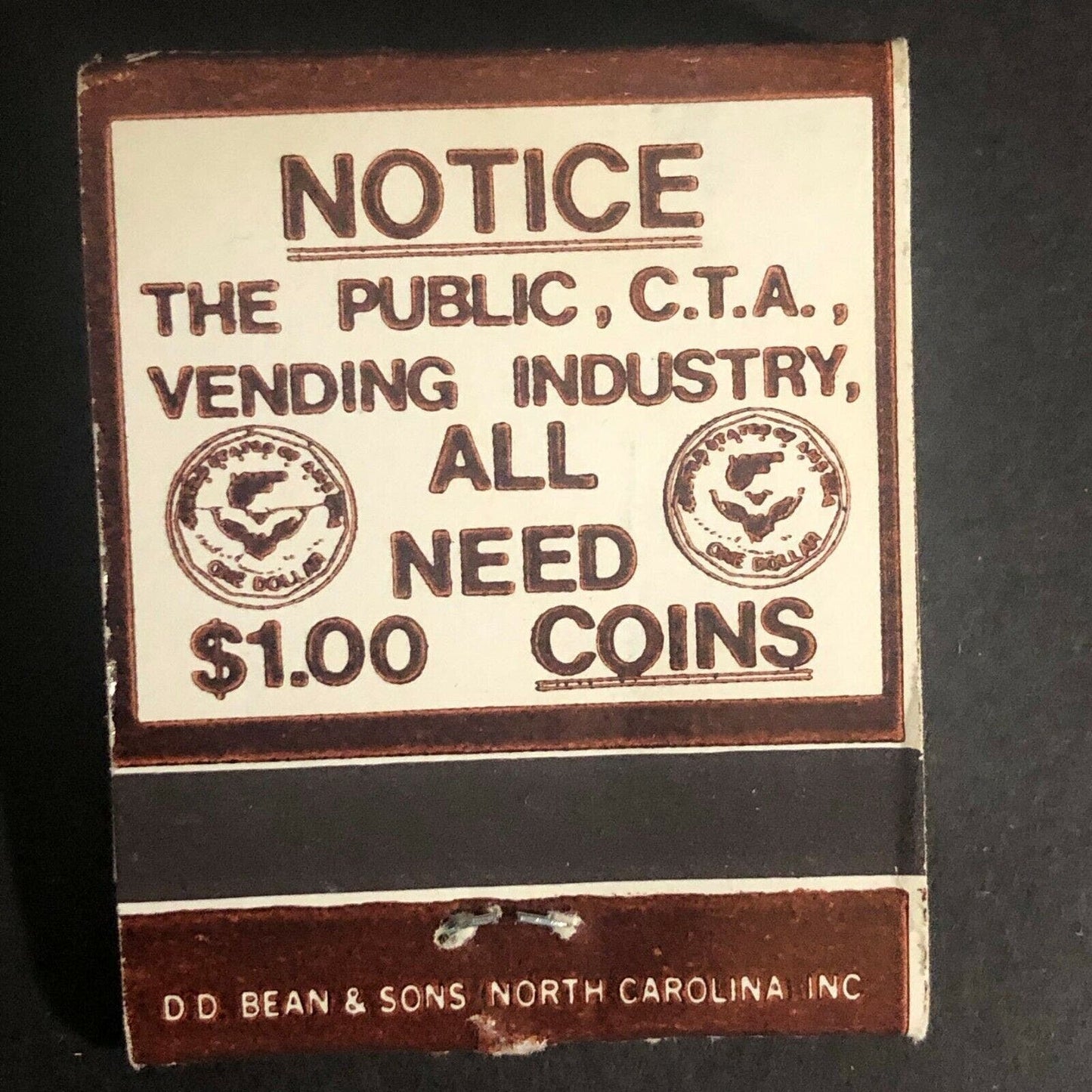 Vintage c1970's Full Matchbook "Zenith Vending" "Chicagoland's Largest"