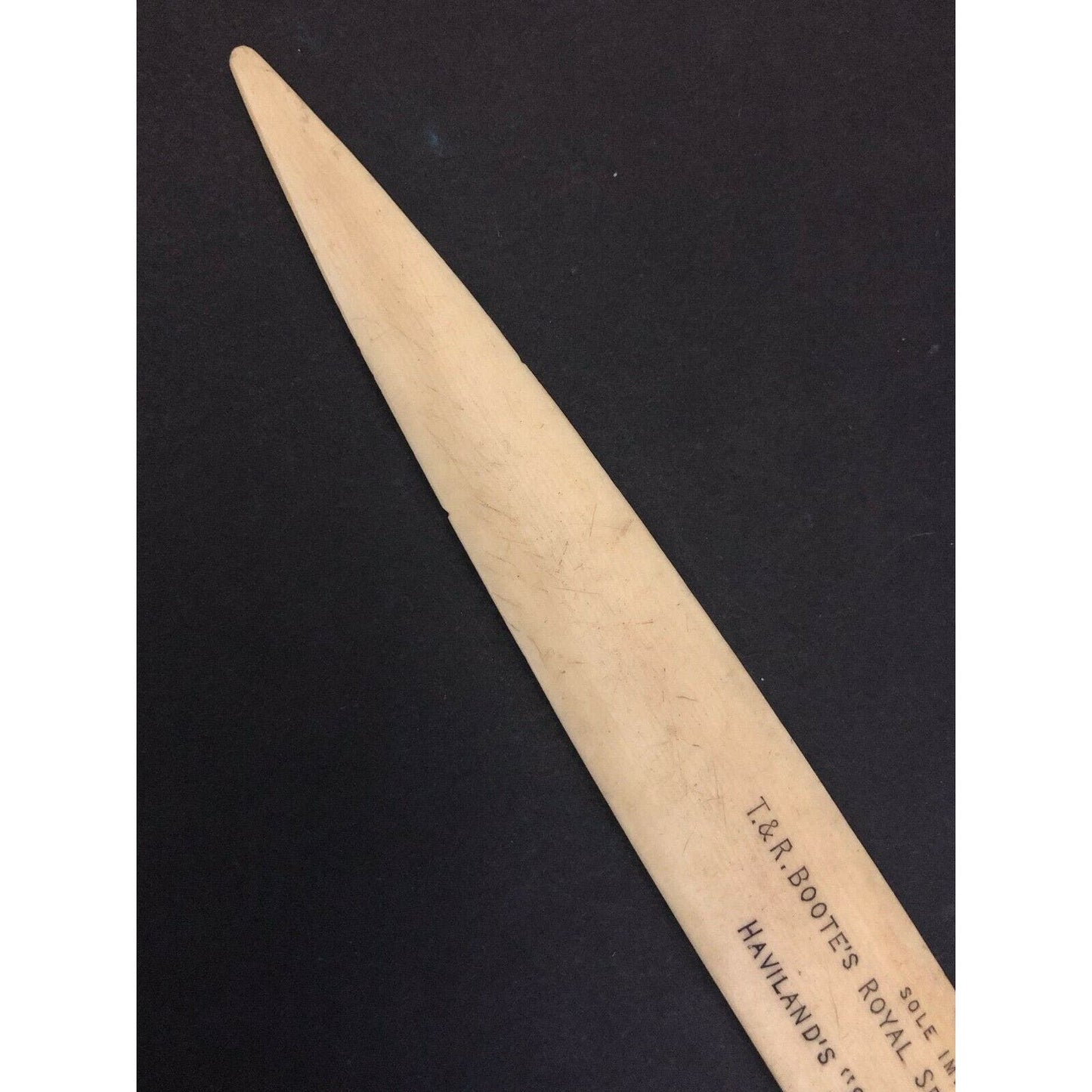 c1895-1905 7.25" Mc Duffee & Stratton Co Boston Adv. Celluloid Letter Opener