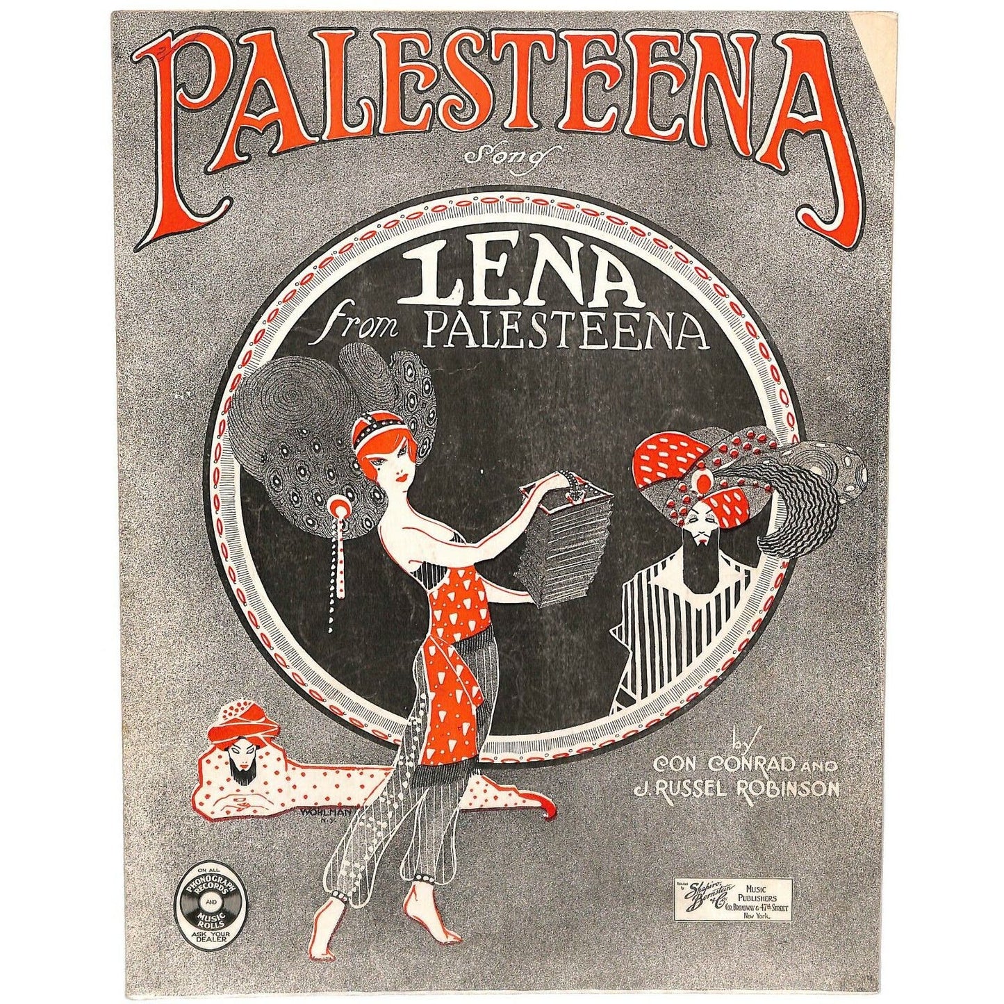 Vintage Post WWI Era 1920 Sheet Music "Palesteena"