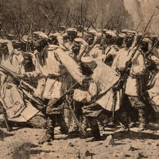 c1914-18 Russian / French Military Art Postcard - Soldiers Breaching Fortress