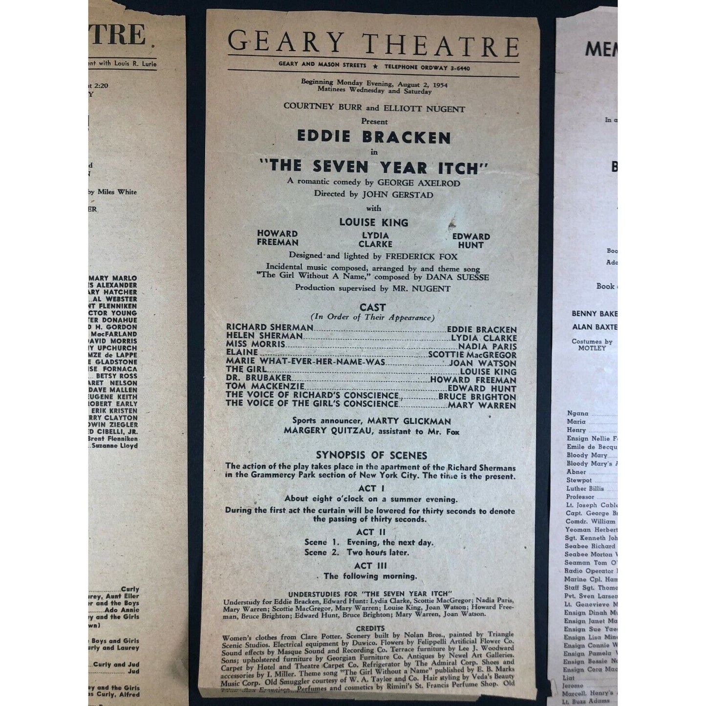Group of 4 194o's-5o's San Francisco Musical Theater Playbills South Pacific +