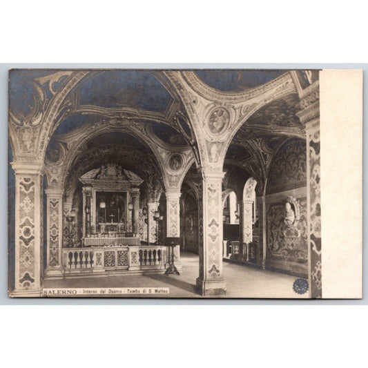 Italian Postcard Salerno Cathedral St. Matthew Tomb 1901-1907 NP VGC