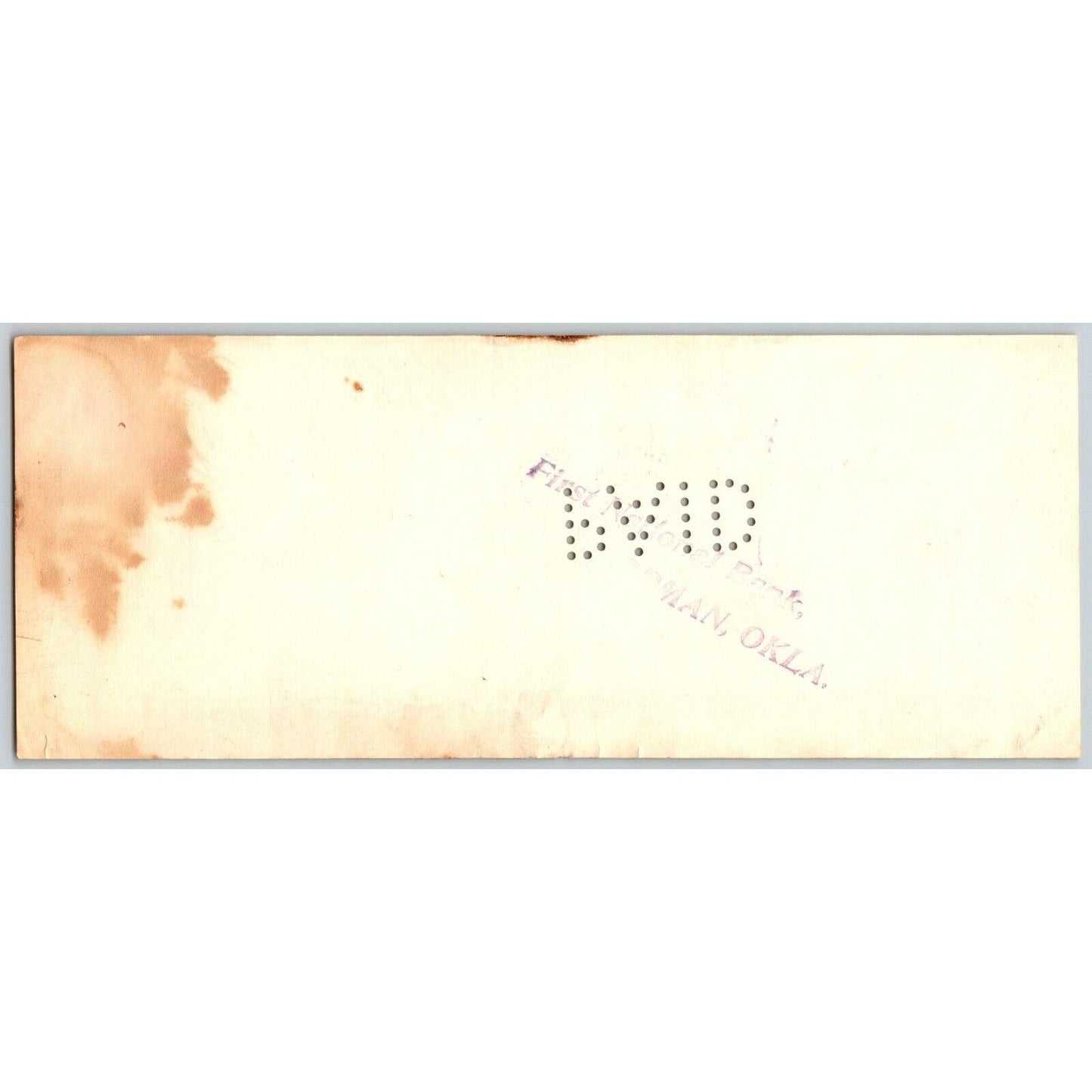 Norman, Oklahoma Territory 1903 $6.85 "First National Bank" Check Scarce