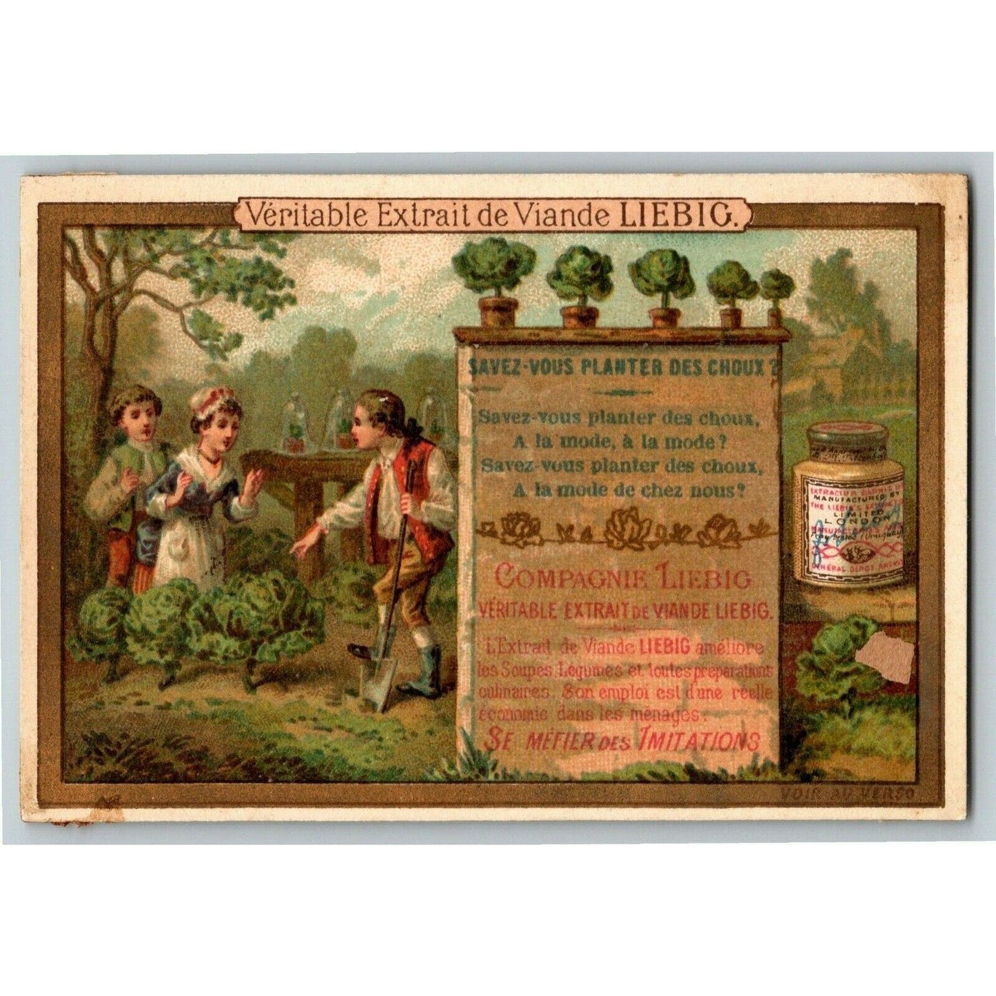 French Victorian Trade Card - 1889 Exposition Universelle "Veritable Extrait"
