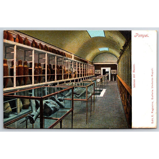 Italian Postcard Pompeii "Interior of the Museum" c1901-1907 NP VGC