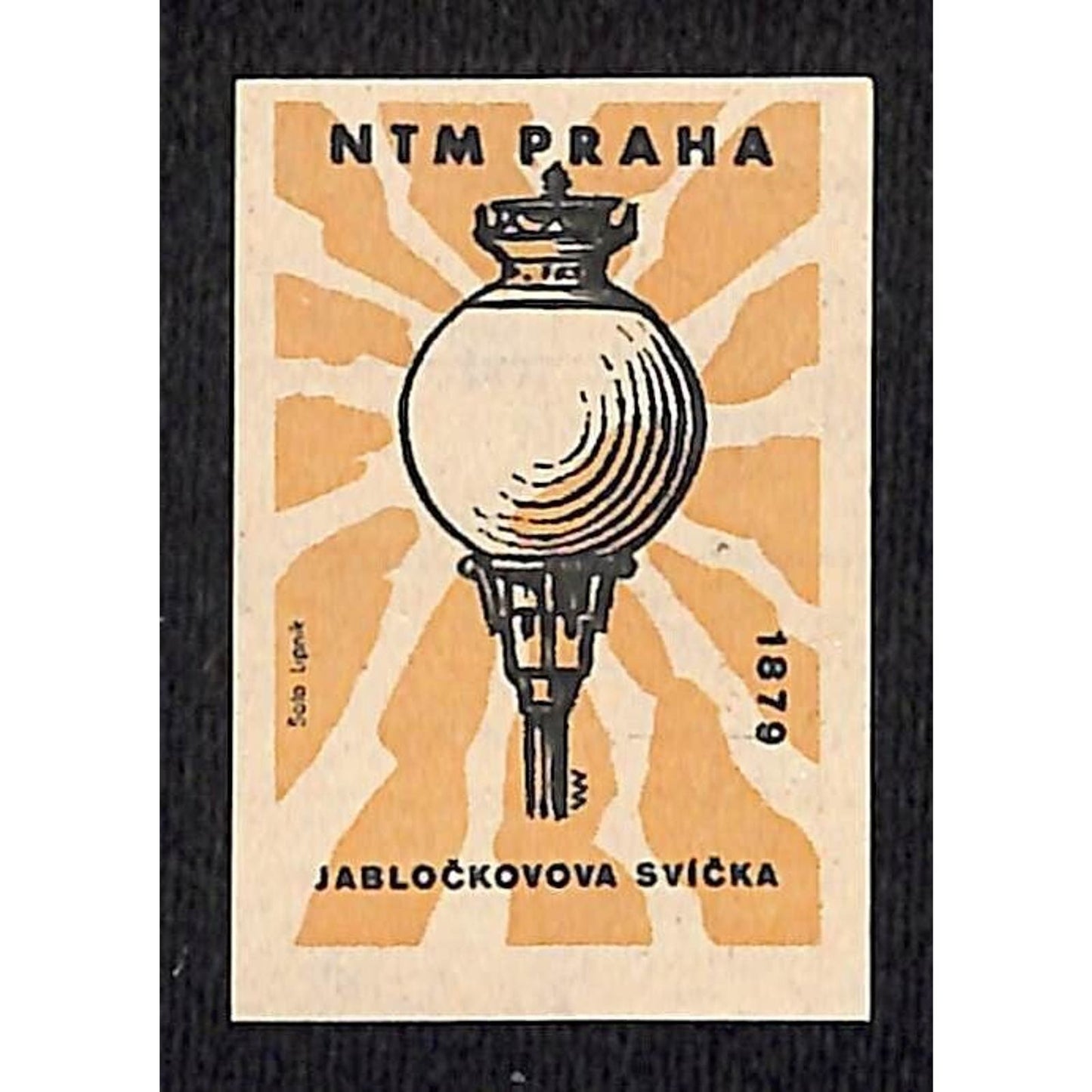 Vintage Matchbox Label National Technical Museum Prague Apple Candle c1960