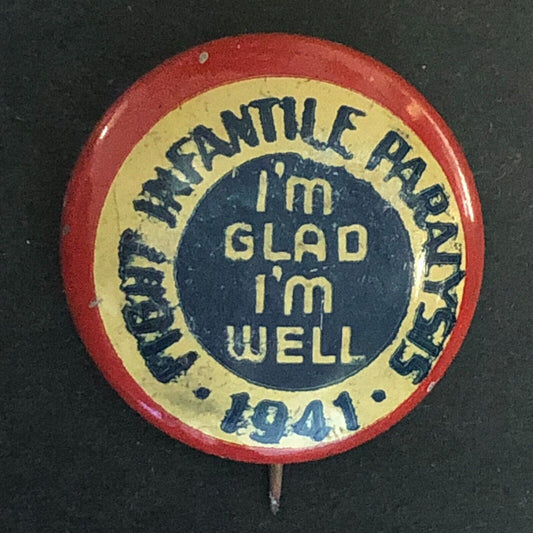 1941 Fight Infantile Paralysis March of Dimes? Celluloid Steel Pinback Button