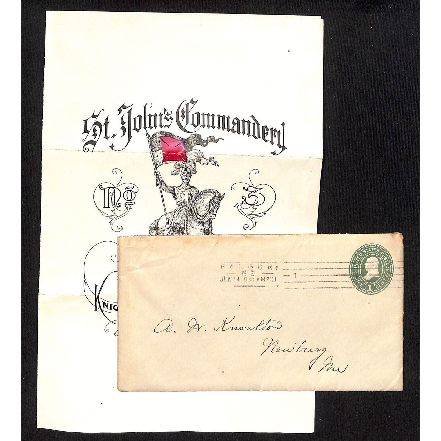 Newburgh ME Amos W. Knowlton* 1901 Bangor Knight's Templar St. John's Commandery