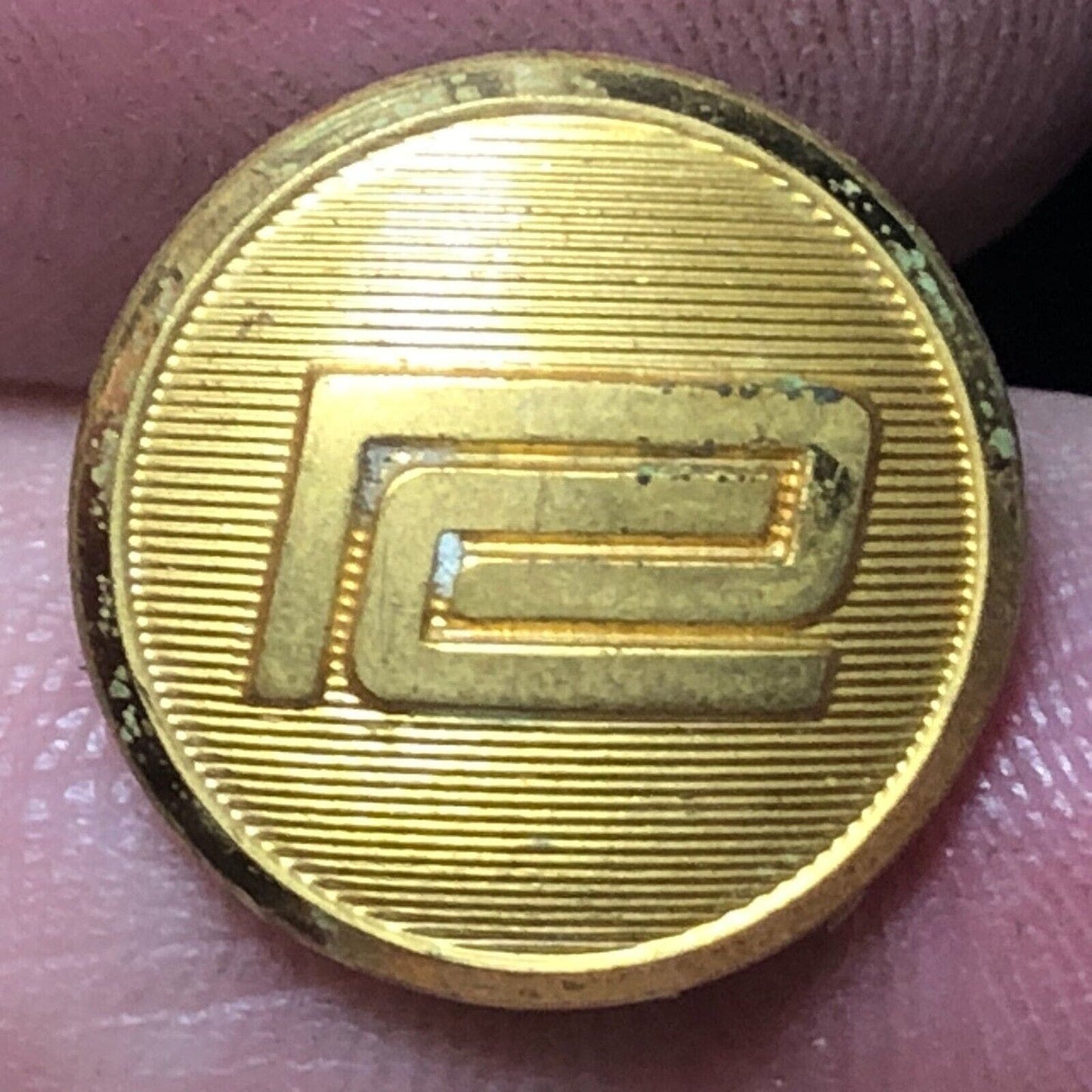 Penn Central Railroad Uniform Button Brasstone 1/2" Waterbury
