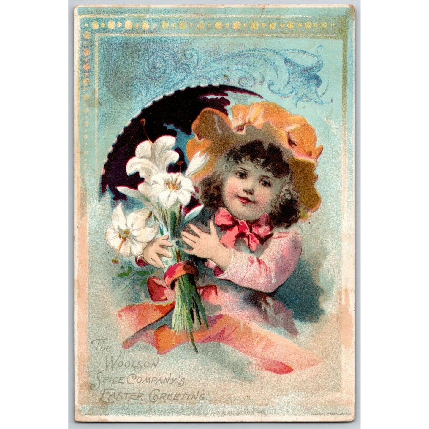 Lion Coffee & Woolson Spice Co. Easter Greetings - Large Victorian Trade Card
