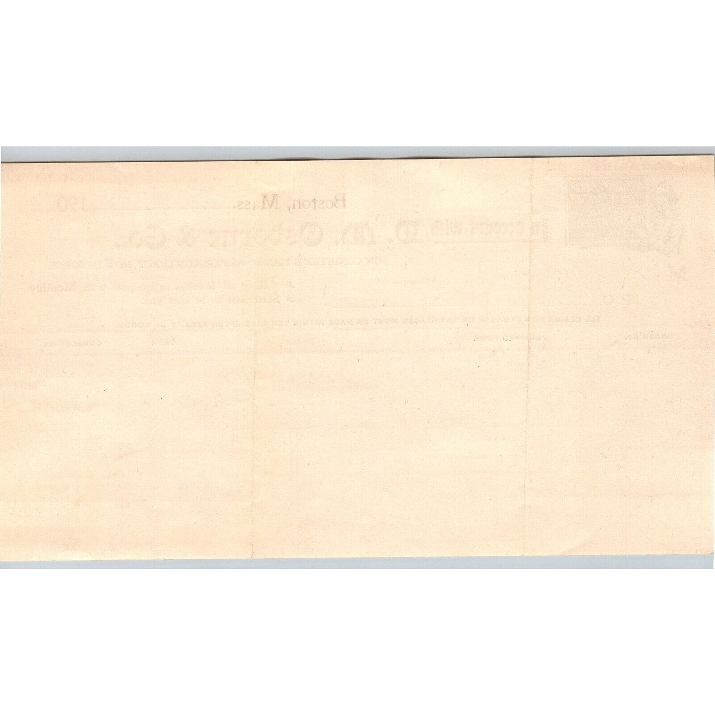 Boston, MASS D.M. Osborne & Co. 1902 Billhead - Farm Implements Scarce