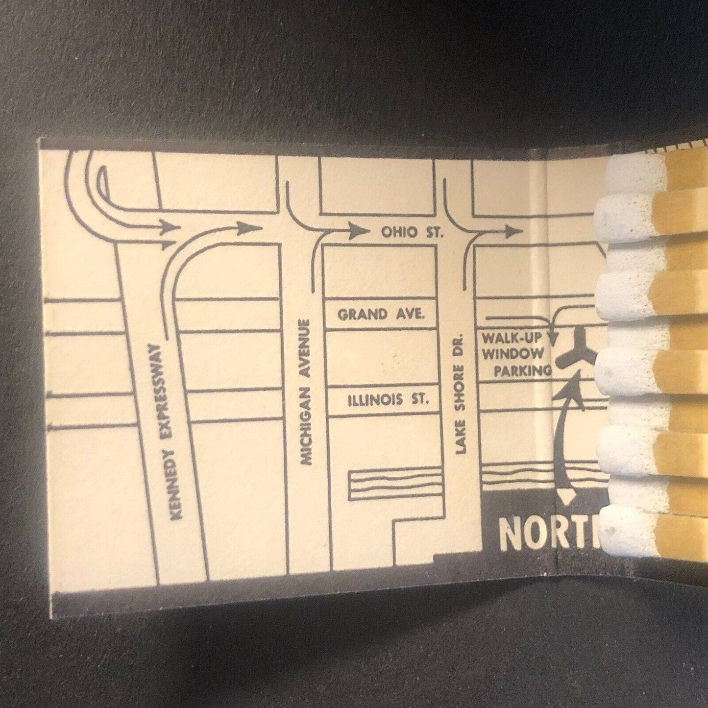 North Bank Chicago Full Vintage Matchbook c1960's-73 VGC