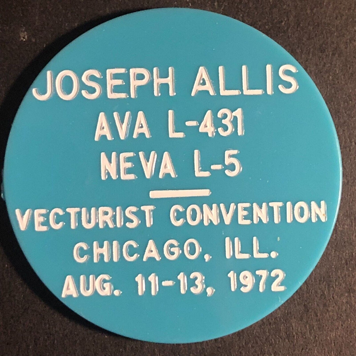 Joseph Allis AVA Convention Collector* 1972 Plastic Trade Token 38mm VGC