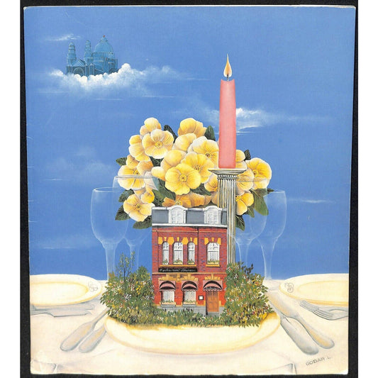 Jean-Pierre Bruneau Restaurant Menu Signed 2011 Brussels Luc Godar Cover Art