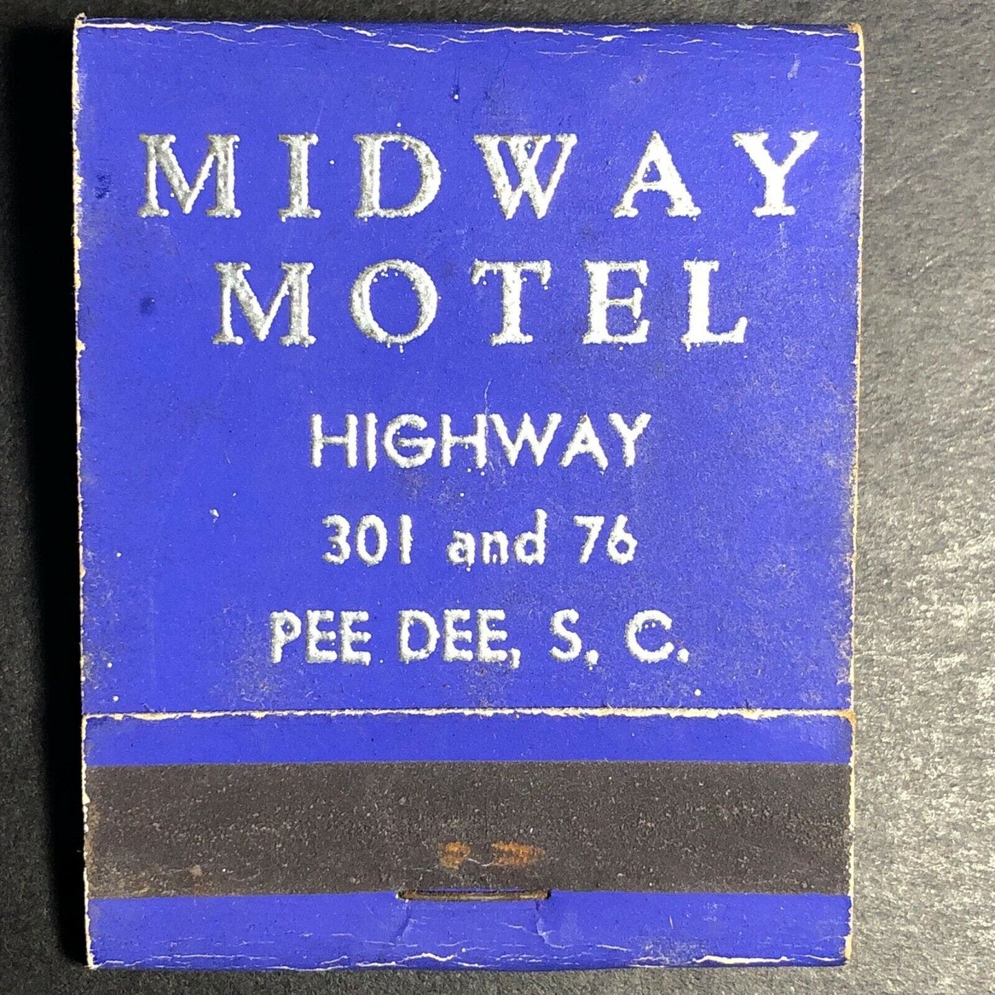 Scarce 1950's-60's Full Matchbook "Midway Motel" Pee Dee, SC