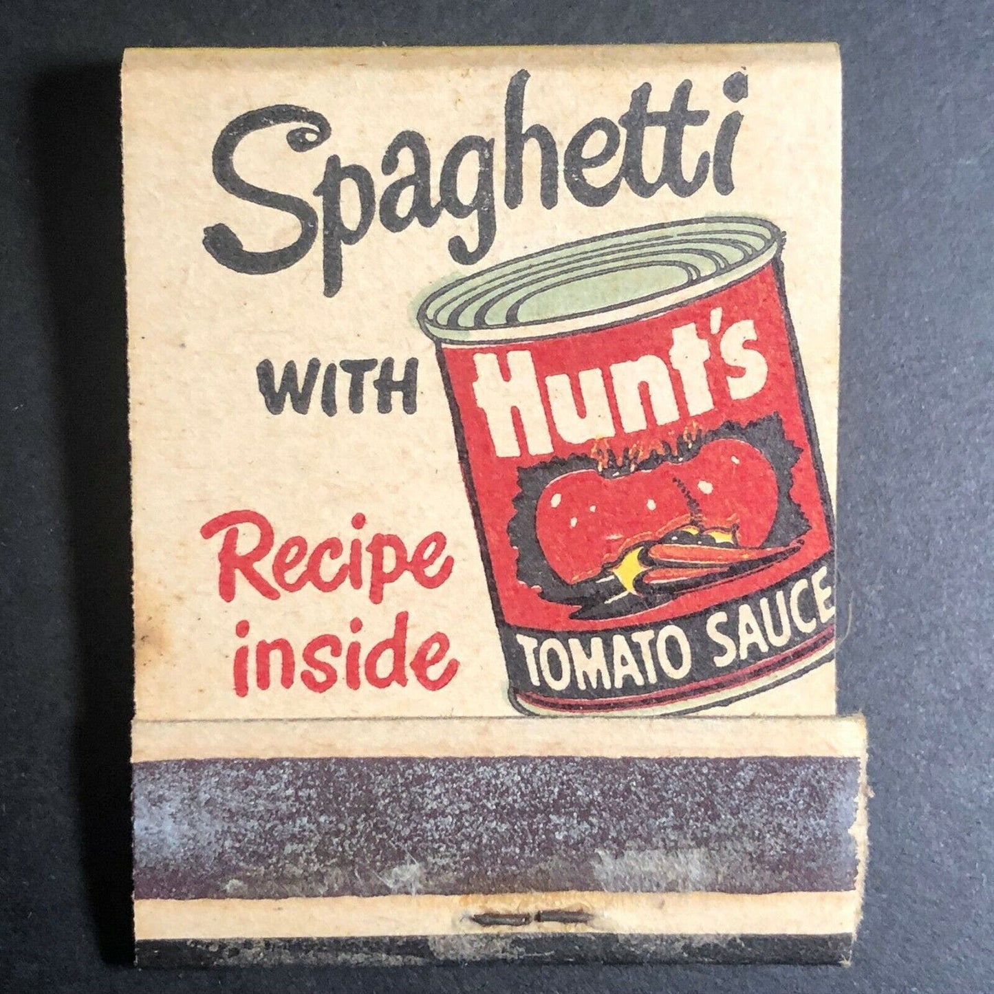 1960's Full Matchbook - Hunt's Tomato Sauce w/ Spaghetti Recipe