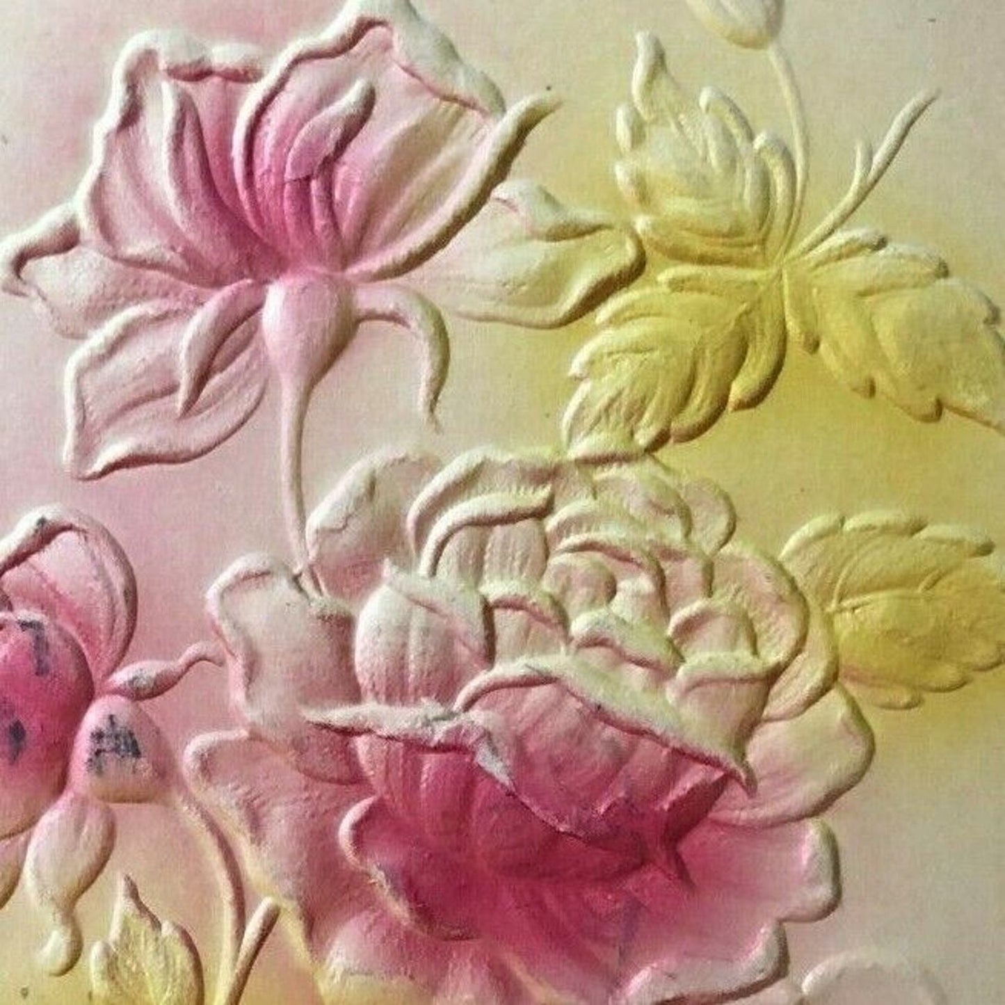 Vintage Postcard - Floral "Best Wishes" w/ Strong Reverse Embossing