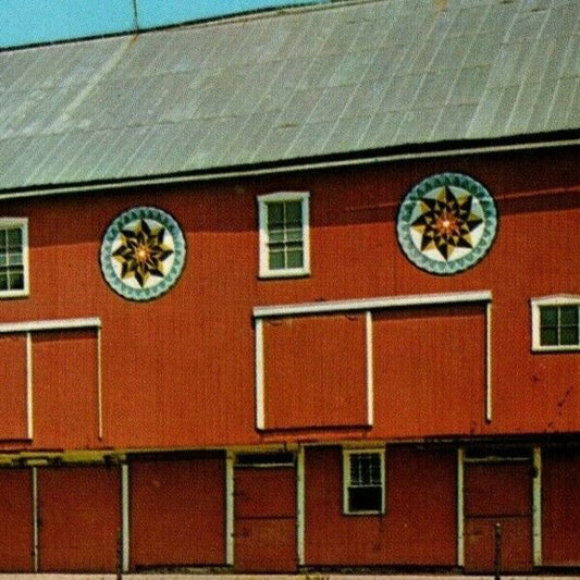 c1960's-70's Vintage Postcard "The Pennsylvania Dutch Country" - Hex Signs Barn