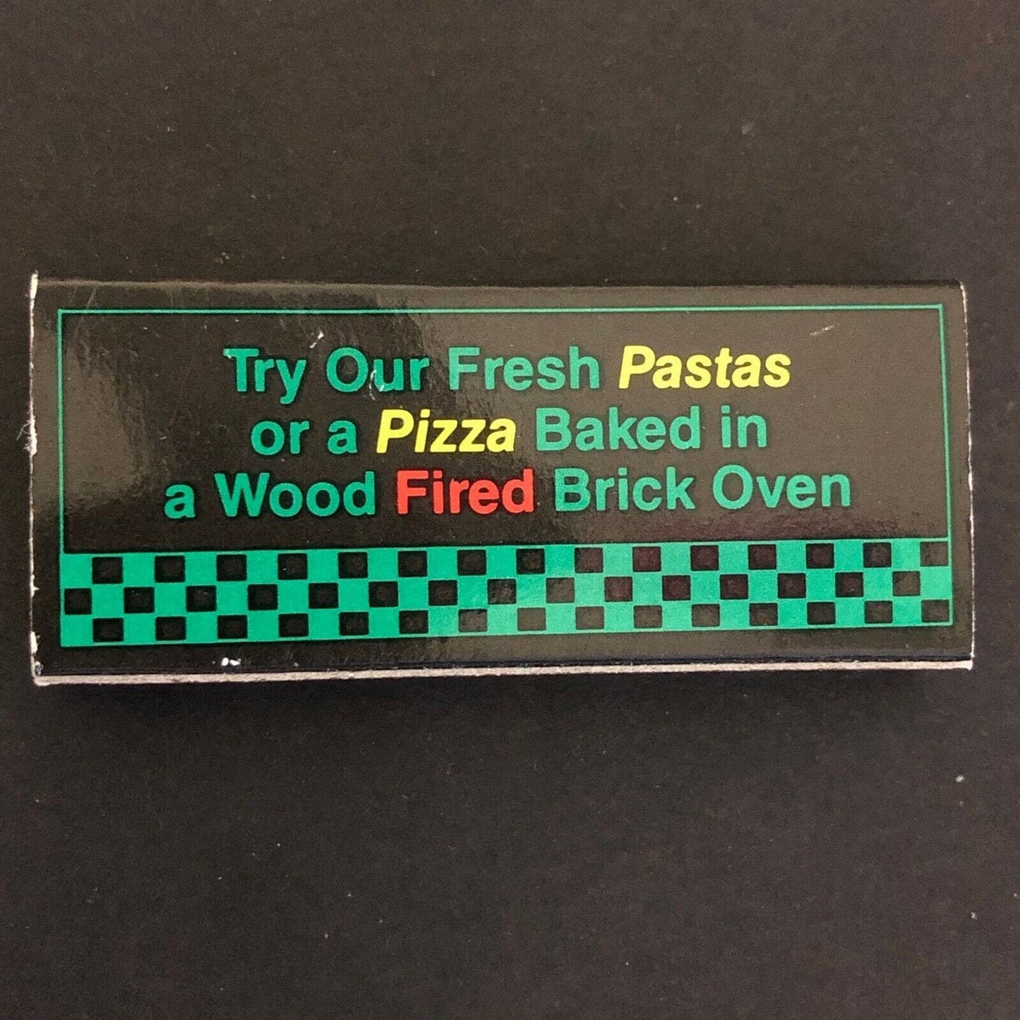 c1980's-90's Wooden Matchbox Matchbook "Calzone's Pizza Cucina" San Francisco