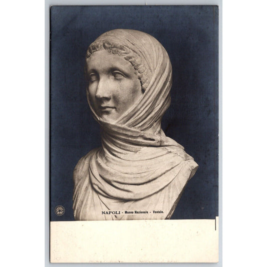 Naples National Museum Vestal Virgin Sculpture Postcard c1901-1907 NP