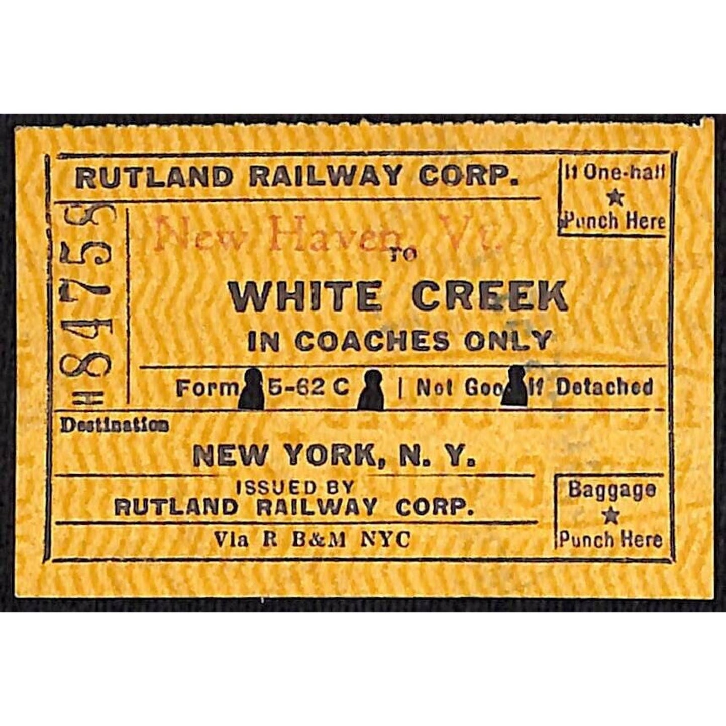 Group of 16 Mostly 1953 Rutland Railroad Tickets / Stubs