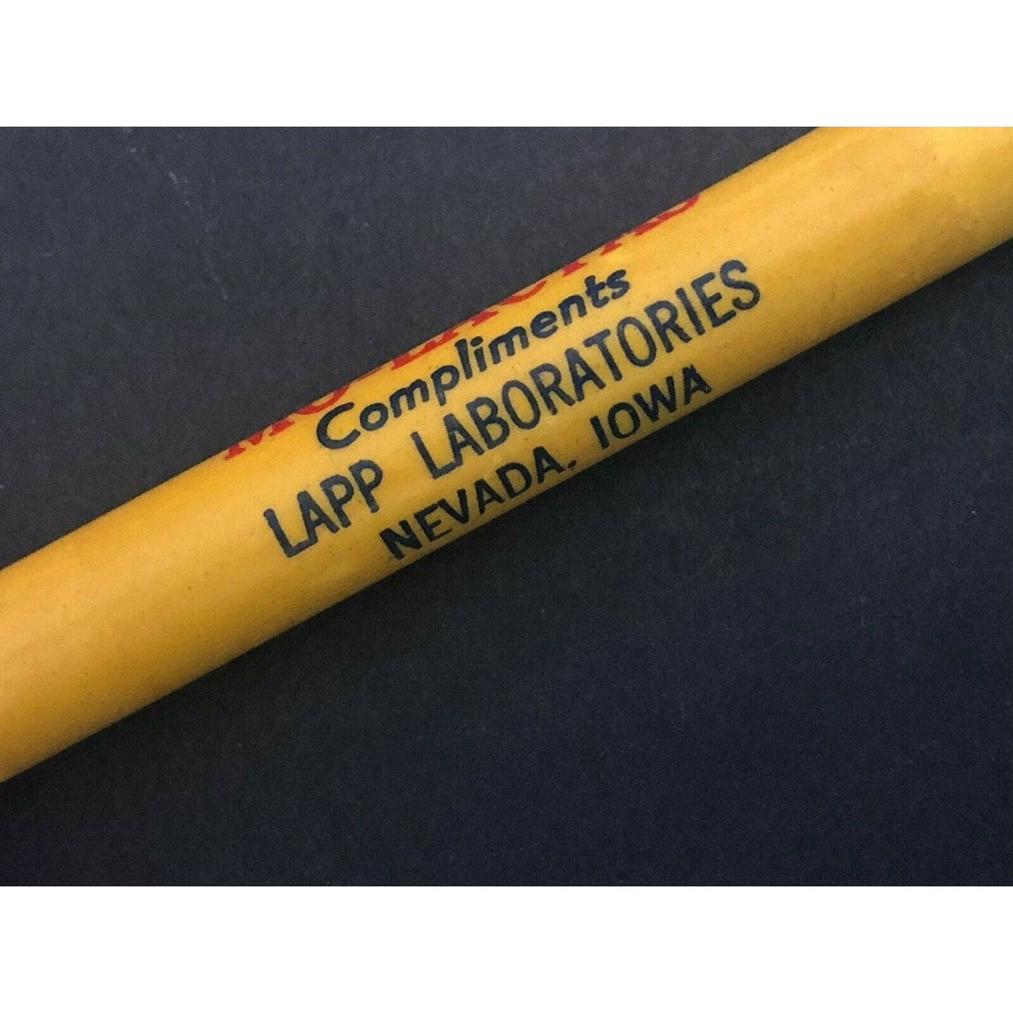 c1930's-40's "Mo-Lactas Feed Lapp Labs, Nevada, Iowa" Advertising Bullet Pencil