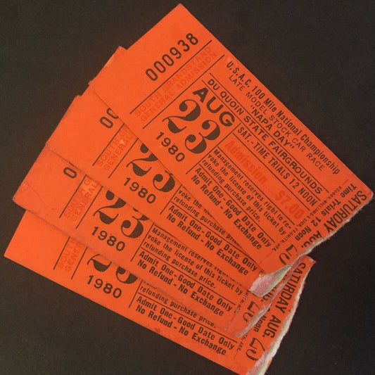 4 1980 Du Quoin State Fair USAC 100 Mile Stock Car Race Ticket Stubs