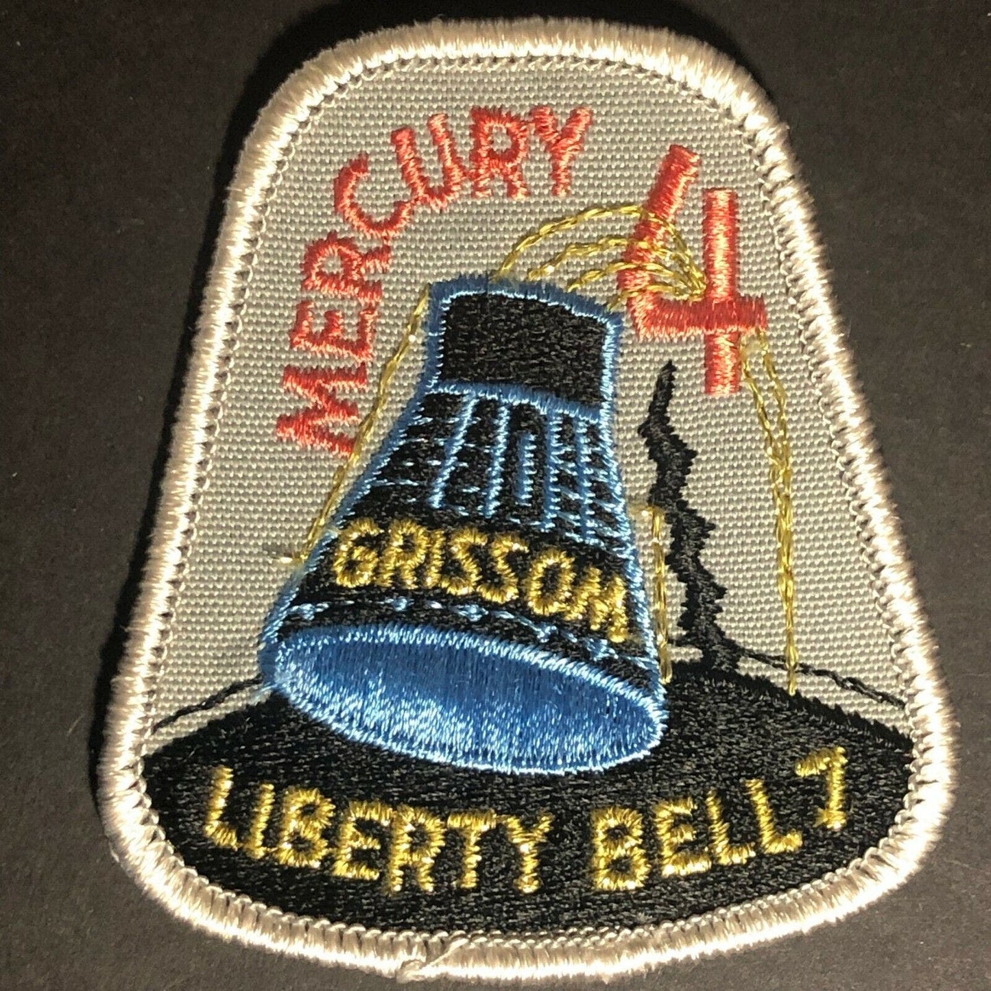 Vintage NASA Mercury 4 Liberty Bell 7 Embroidered Patch - Glitter Thread