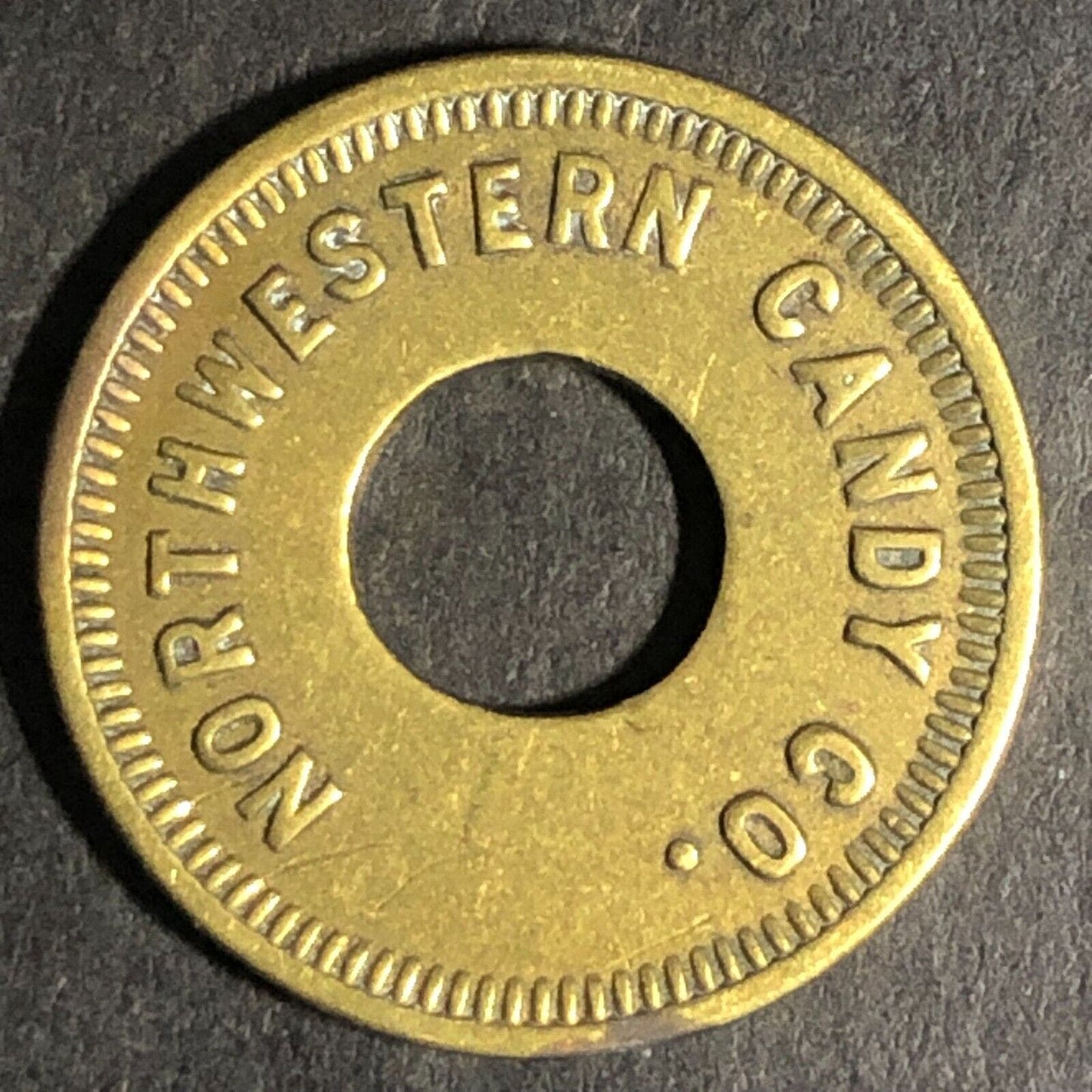 Northwestern Candy Co. (Seattle) Brass G/F 5c In Trade Token -- 21mm