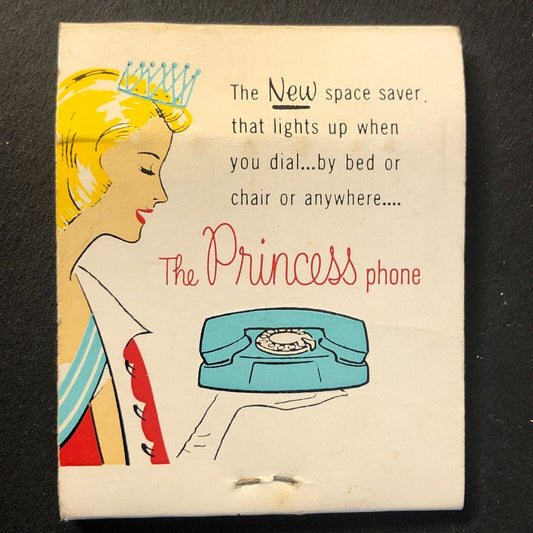 Illinois Bell Telephone Princess Phone Full Vintage Matchbook c1959 VGC Scarce