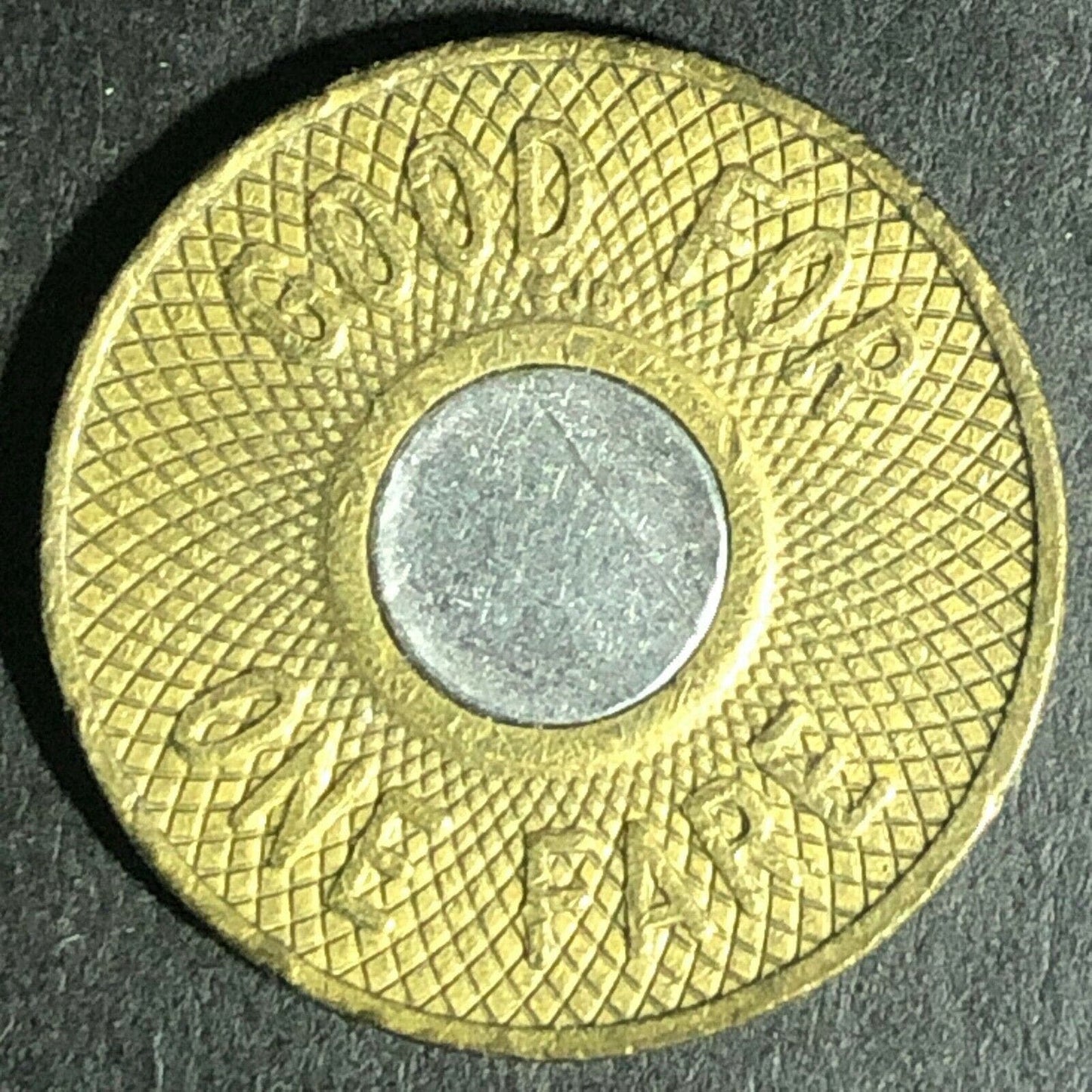 c1988 New York City Transit Authority G/F One Fare Bimetallic Token 22mm (1842)