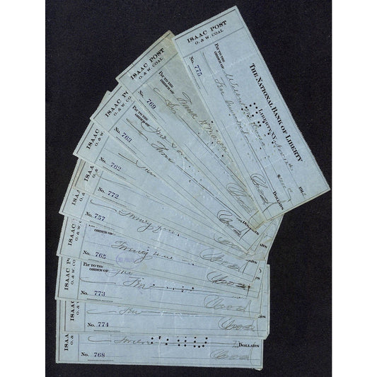 Liberty, NY Isaac Post O & W Coal National Bank of Liberty Checks 1903 (10 pcs.)