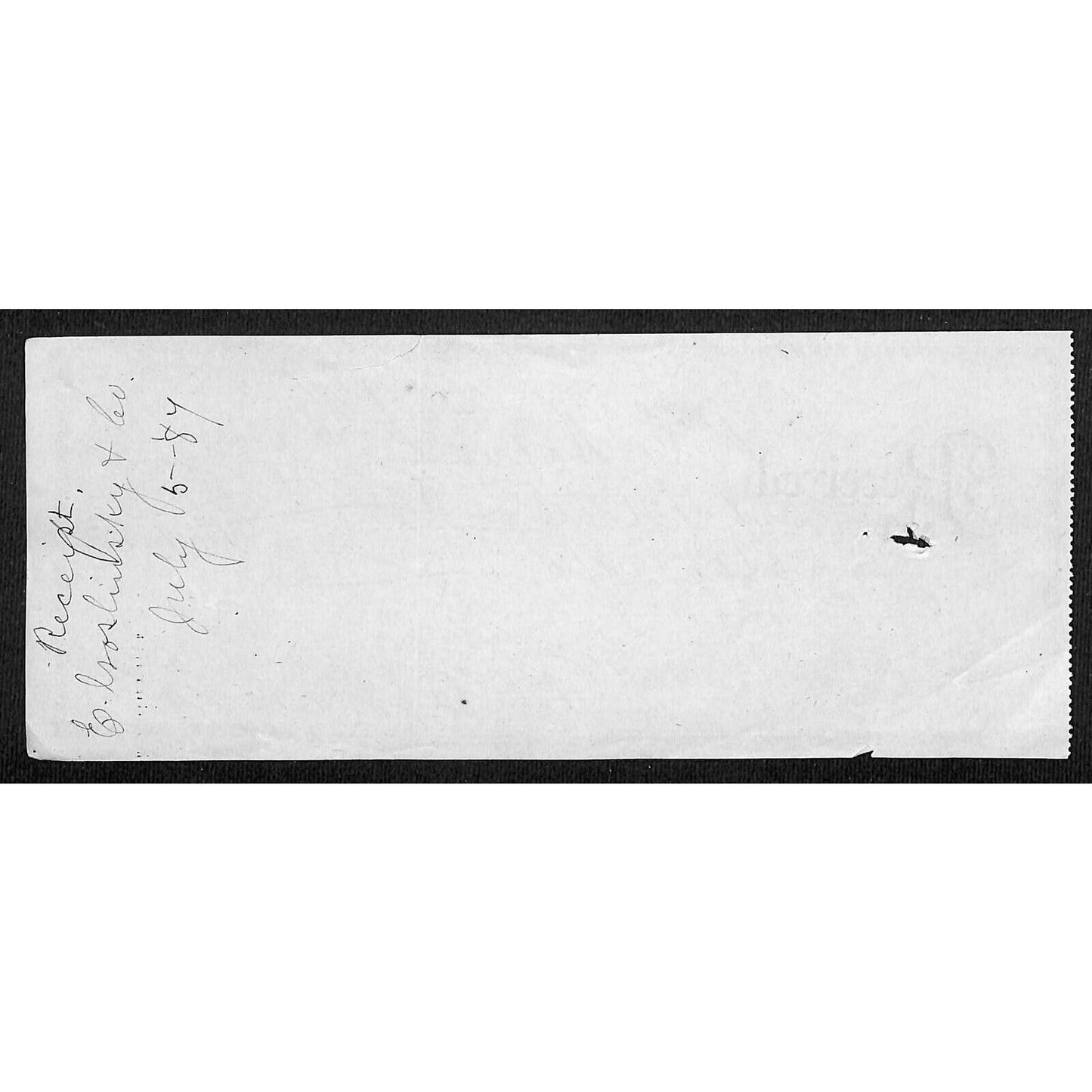 Dillon Montana R.C. Halliday 1886 $50 Received Receipt