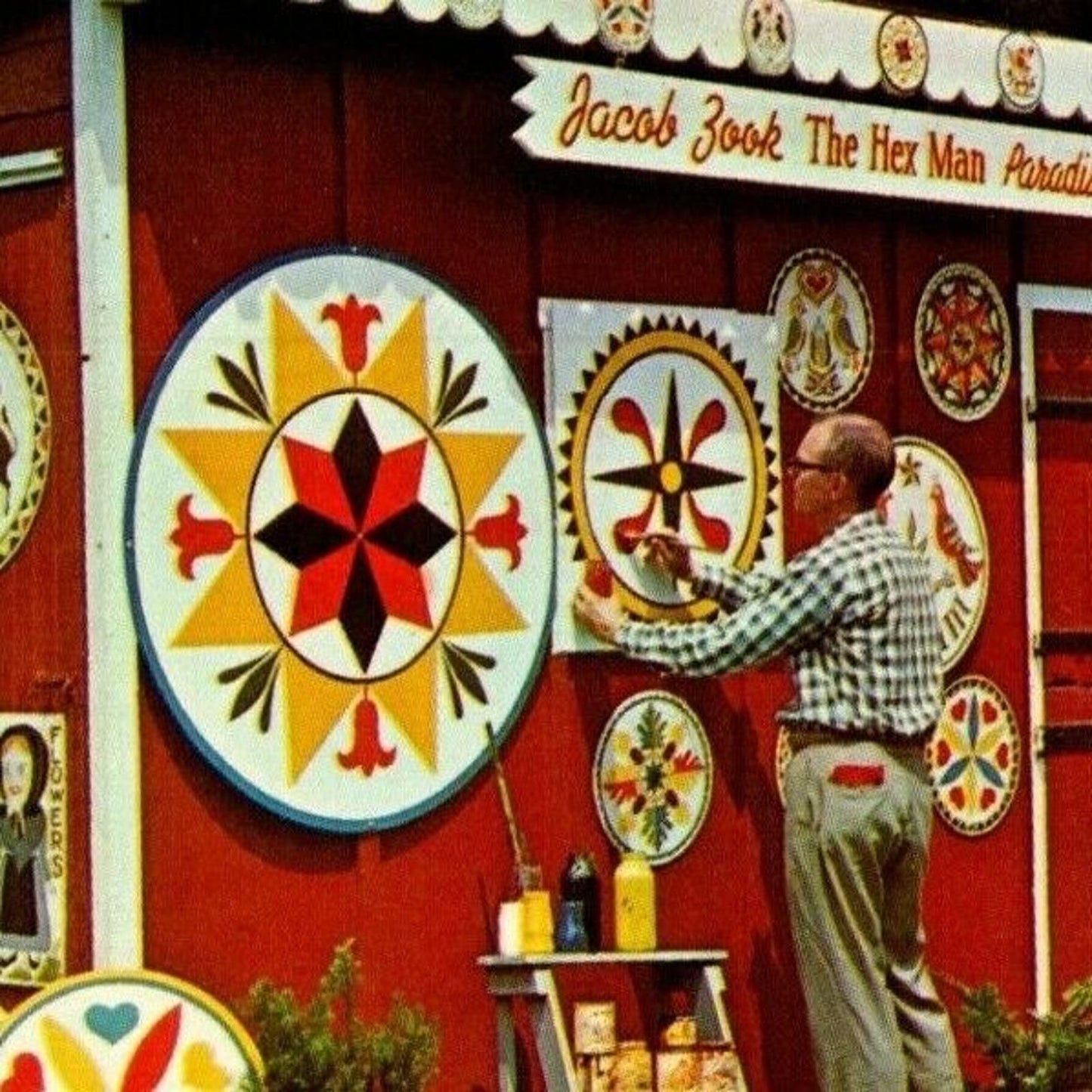 c1960's-70's Vintage Postcard "Jacob and Jane Zook - House of Crafts" Paradise