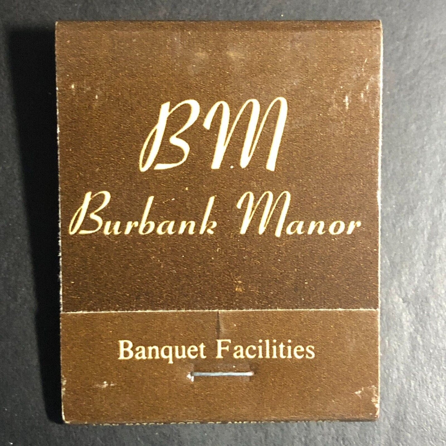 Burbank Manor Restaurant Illinois Full Matchbook c1974-84