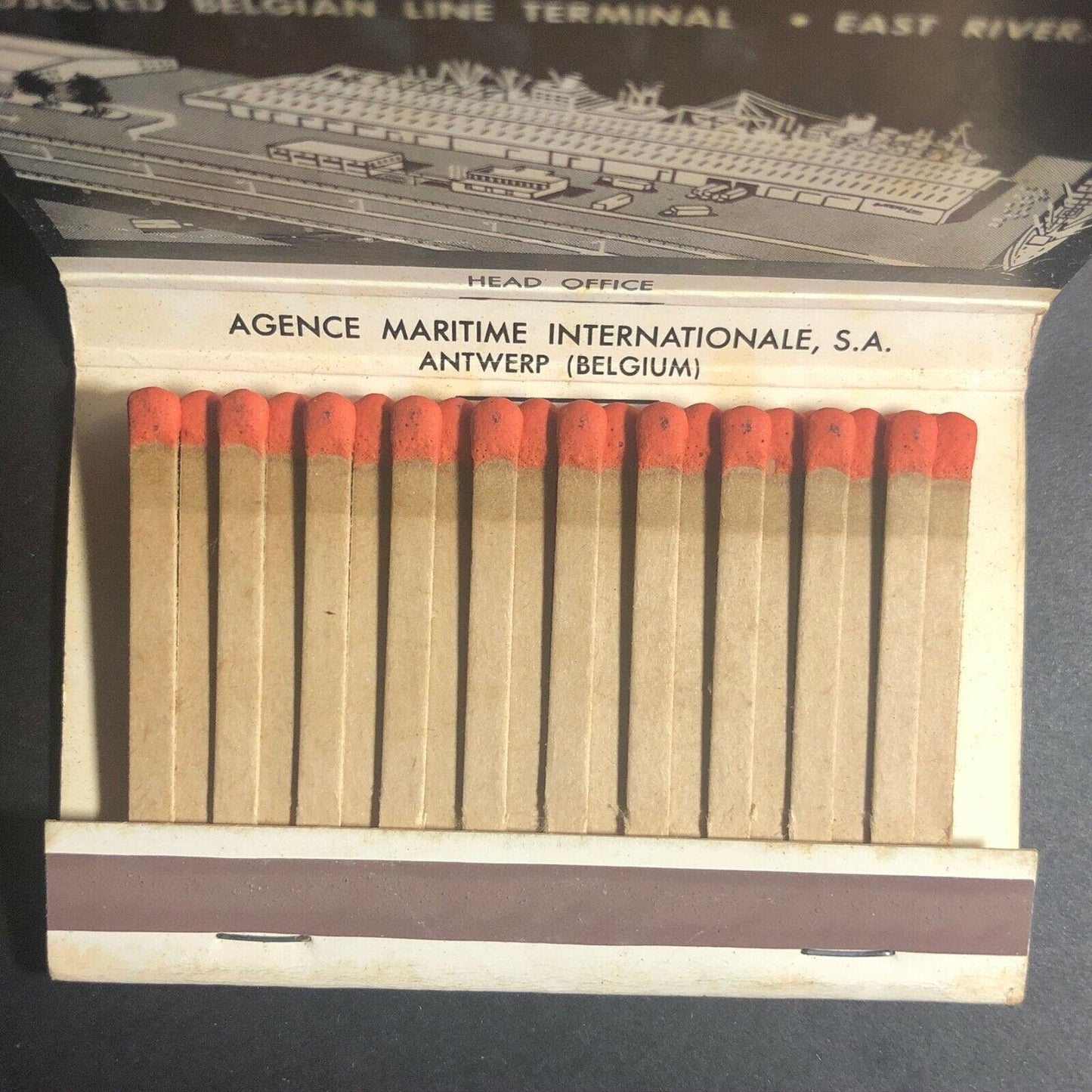 Scarce Early 60's Full Matchbook "Belgian Line" w/ Pier 36 Mention