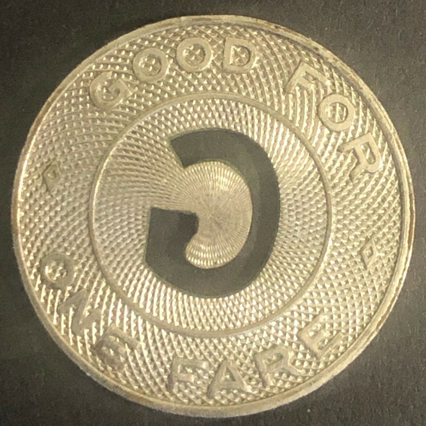 c1950's 23mm Gibson (Bus) Lines Brass G/F Transit Token Sacramento California