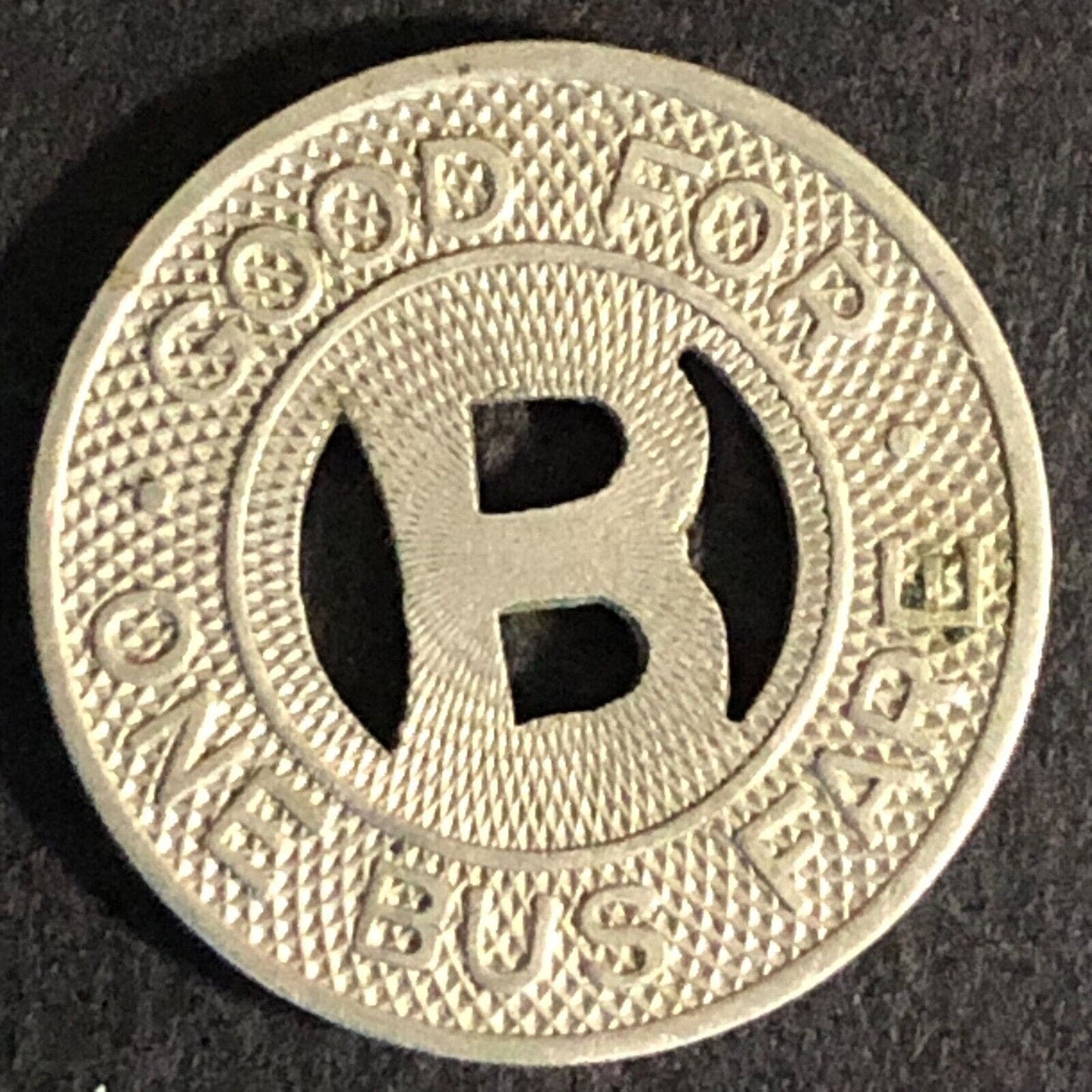 Capitol Bus Line (Bismarck, ND) WM G/F One Bus Fare Transit Token 20mm